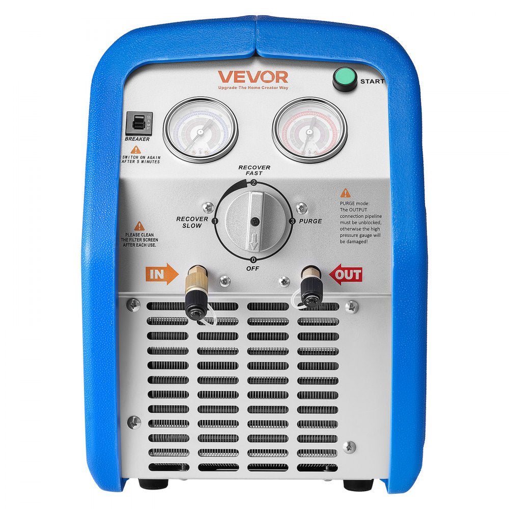 Vevor Refrigerant Recovery Machine Portable 1 HP Dual-Cylinder AC Recovery Unit New