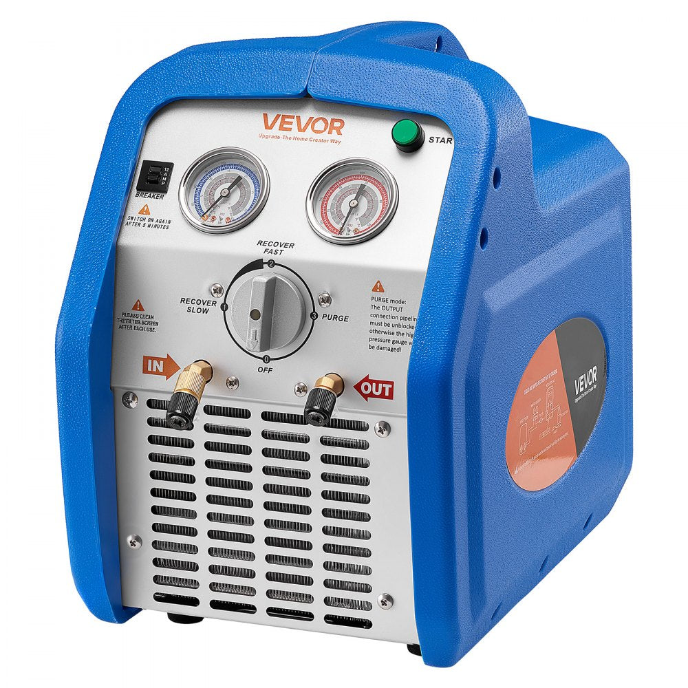 Vevor Refrigerant Recovery Machine Portable 1 HP Dual-Cylinder AC Recovery Unit New
