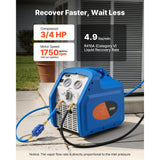 Vevor Refrigerant Recovery Machine Portable 3/4 HP 120V Single-Cylinder AC Unit New