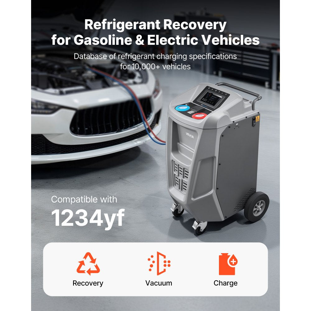 Vevor Refrigerant Recovery Machine Fully Automatic 1234yf 7" Touch Screen New
