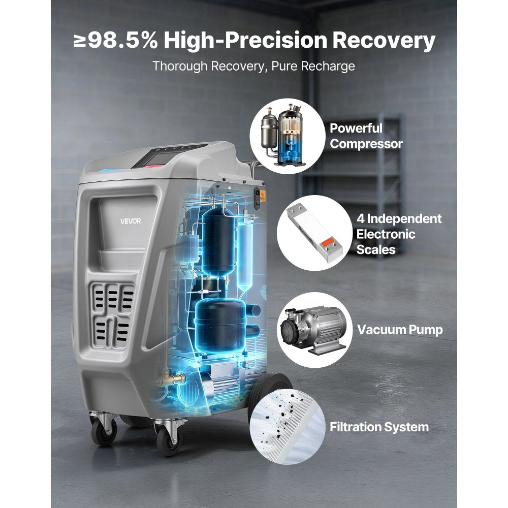 Vevor Refrigerant Recovery Machine Fully Automatic 1234yf 7" Touch Screen New