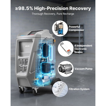 Vevor Refrigerant Recovery Machine Fully Automatic 1234yf 7" Touch Screen New