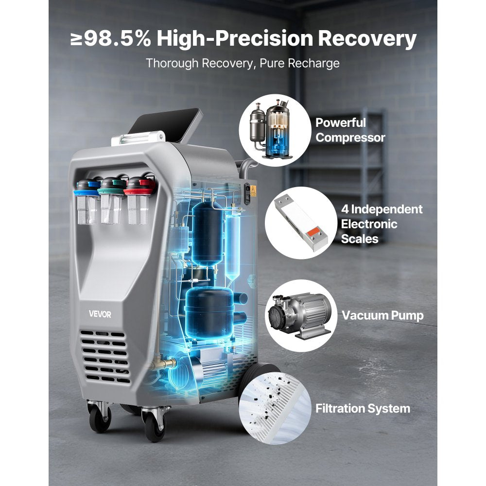 Vevor Refrigerant Recovery Machine Fully Automatic R134a Automotive A/C Service Unit New