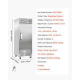 Vevor Upright Freezer Commercial Reach-In 29" 21.9 Cu. Ft. Stainless Steel Single Door New