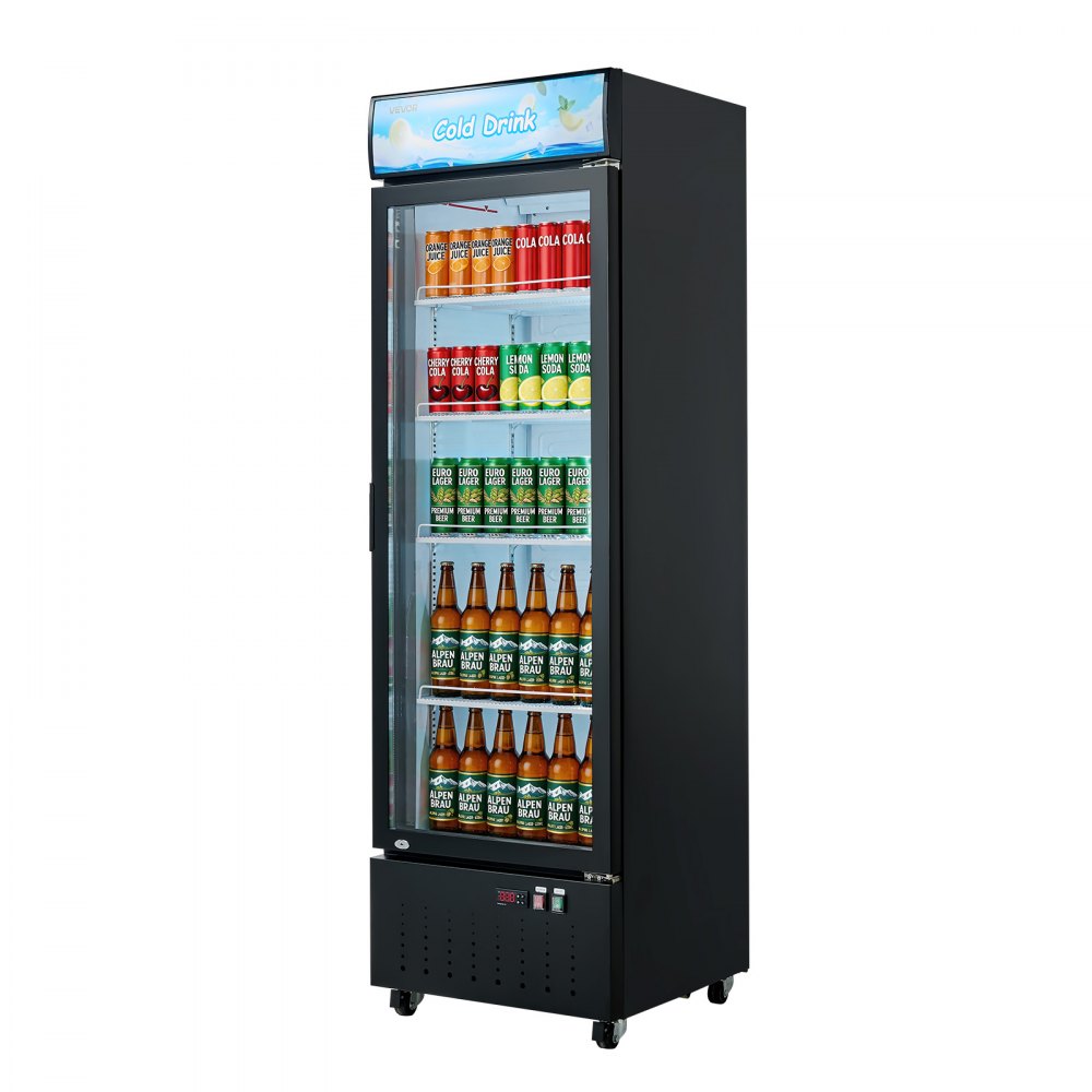 Vevor Merchandiser Refrigerator 12.7 Cu. Ft Glass Door Display Beverage Cooler New