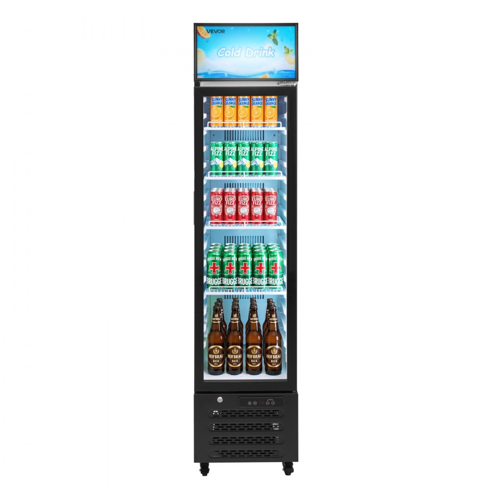 Vevor Beverage Refrigerator Commercial Merchandiser Glass Door Display Cooler 7.5 Cu. Ft. New