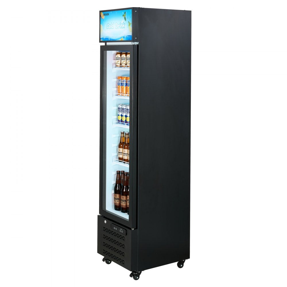 Vevor Beverage Refrigerator Commercial Merchandiser Glass Door Display Cooler 7.5 Cu. Ft. New