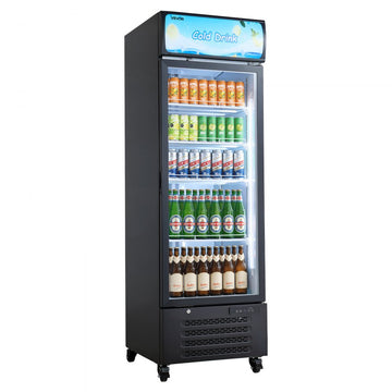 Vevor Commercial Merchandiser Refrigerator 15.9 Cu. Ft. Glass Door Beverage Cooler with Customizable Lightbox New
