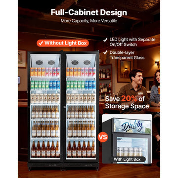 Vevor Beverage Refrigerator Commercial Merchandiser 12.4 Cu. Ft. Glass Door Display Cooler New