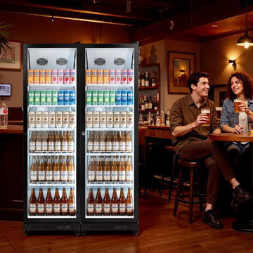 Vevor Beverage Refrigerator Commercial Merchandiser 12.4 Cu. Ft. Glass Door Display Cooler New