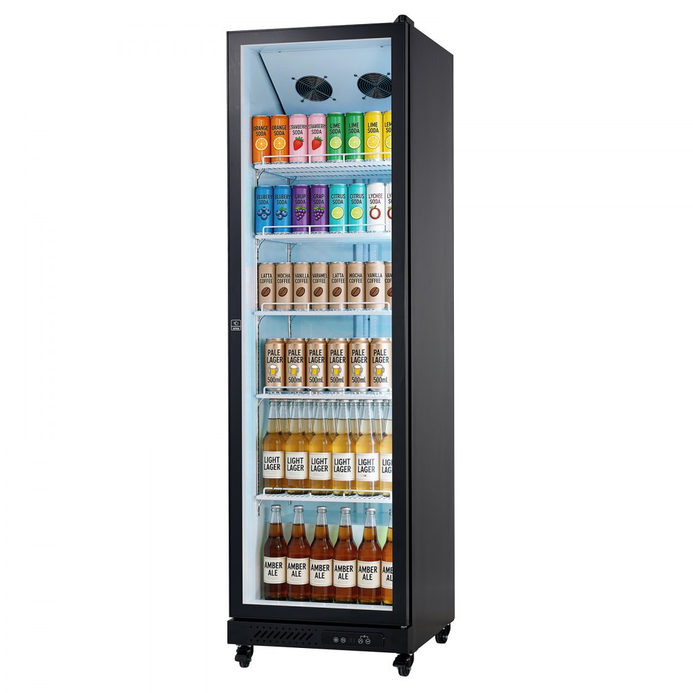 Vevor Beverage Refrigerator Commercial Merchandiser 12.4 Cu. Ft. Glass Door Display Cooler New