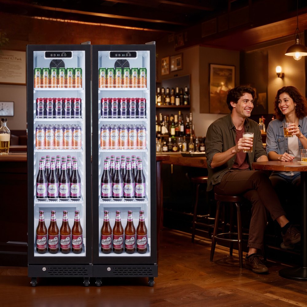 Vevor Merchandiser Refrigerator 6.9 Cu. Ft. Glass Door Display Beverage Cooler New
