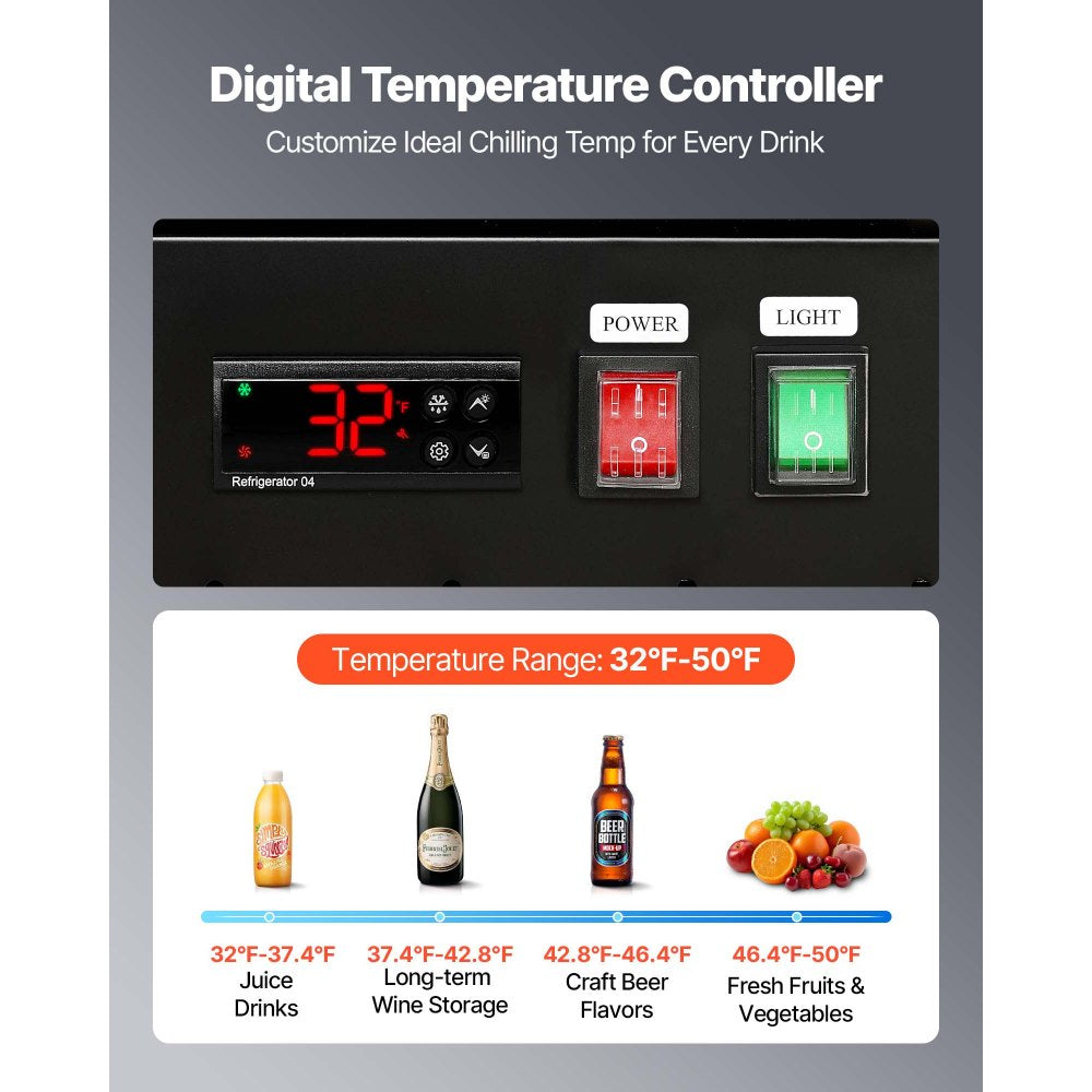 Vevor Merchandiser Refrigerator 26.8 Cu. Ft. 3-Door Upright Beverage Cooler Display Refrigerator New
