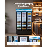 Vevor Merchandiser Refrigerator 26.8 Cu. Ft. 3-Door Upright Beverage Cooler Display Refrigerator New