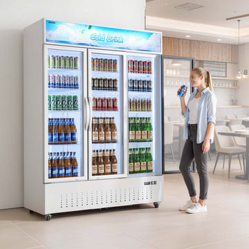 Vevor Commercial Merchandiser Refrigerator 36.4 Cu. Ft. 3-Door Upright Beverage Cooler with Lightbox and LED Lighting New
