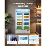 Vevor Merchandiser Refrigerator 35.3 Cu. Ft. Upright Beverage Cooler with 2 Glass Doors and Customizable Lightbox New