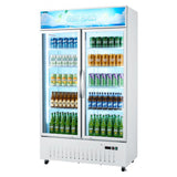 Vevor Merchandiser Refrigerator 35.3 Cu. Ft. Upright Beverage Cooler with 2 Glass Doors and Customizable Lightbox New
