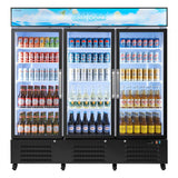 Vevor Merchandiser Refrigerator 54.3 Cu. Ft. 3-Door Upright Beverage Cooler with Customizable Lightbox New