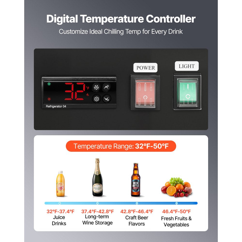Vevor Commercial Merchandiser Refrigerator 20.8 cu. ft. 2-Door Upright Beverage Cooler with Customizable Lightbox New