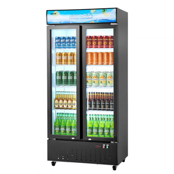 Vevor Commercial Merchandiser Refrigerator 20.8 cu. ft. 2-Door Upright Beverage Cooler with Customizable Lightbox New