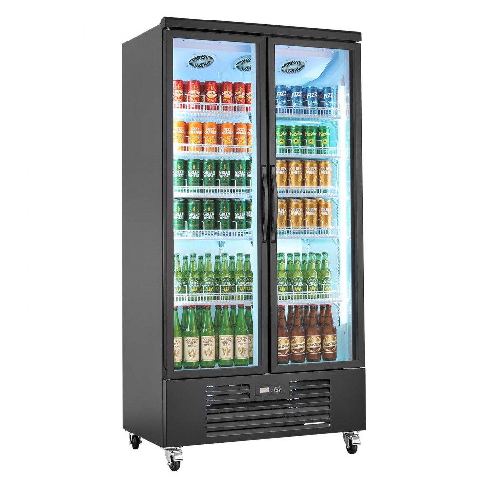 Vevor Beverage Refrigerator 24.9 Cu. Ft. 2-Door Commercial Merchandiser Cooler New