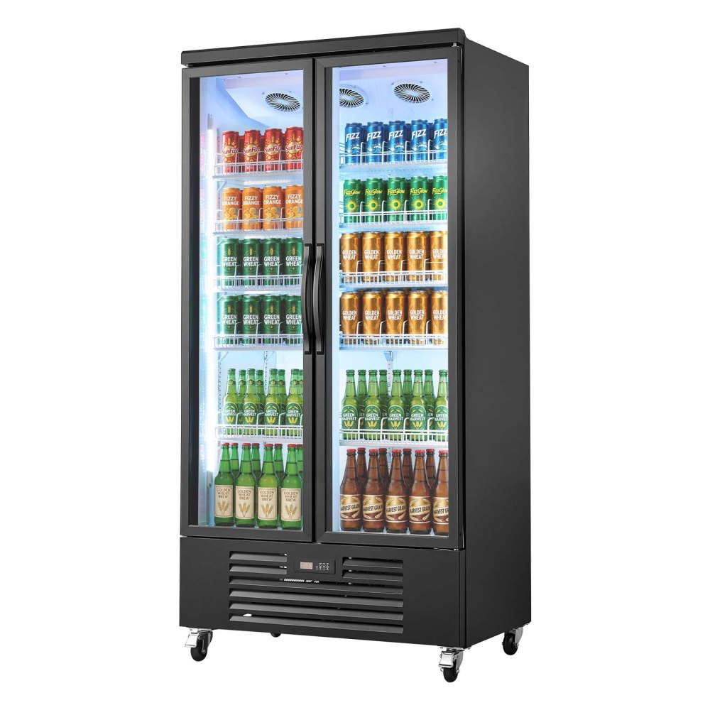 Vevor Beverage Refrigerator 24.9 Cu. Ft. 2-Door Commercial Merchandiser Cooler New