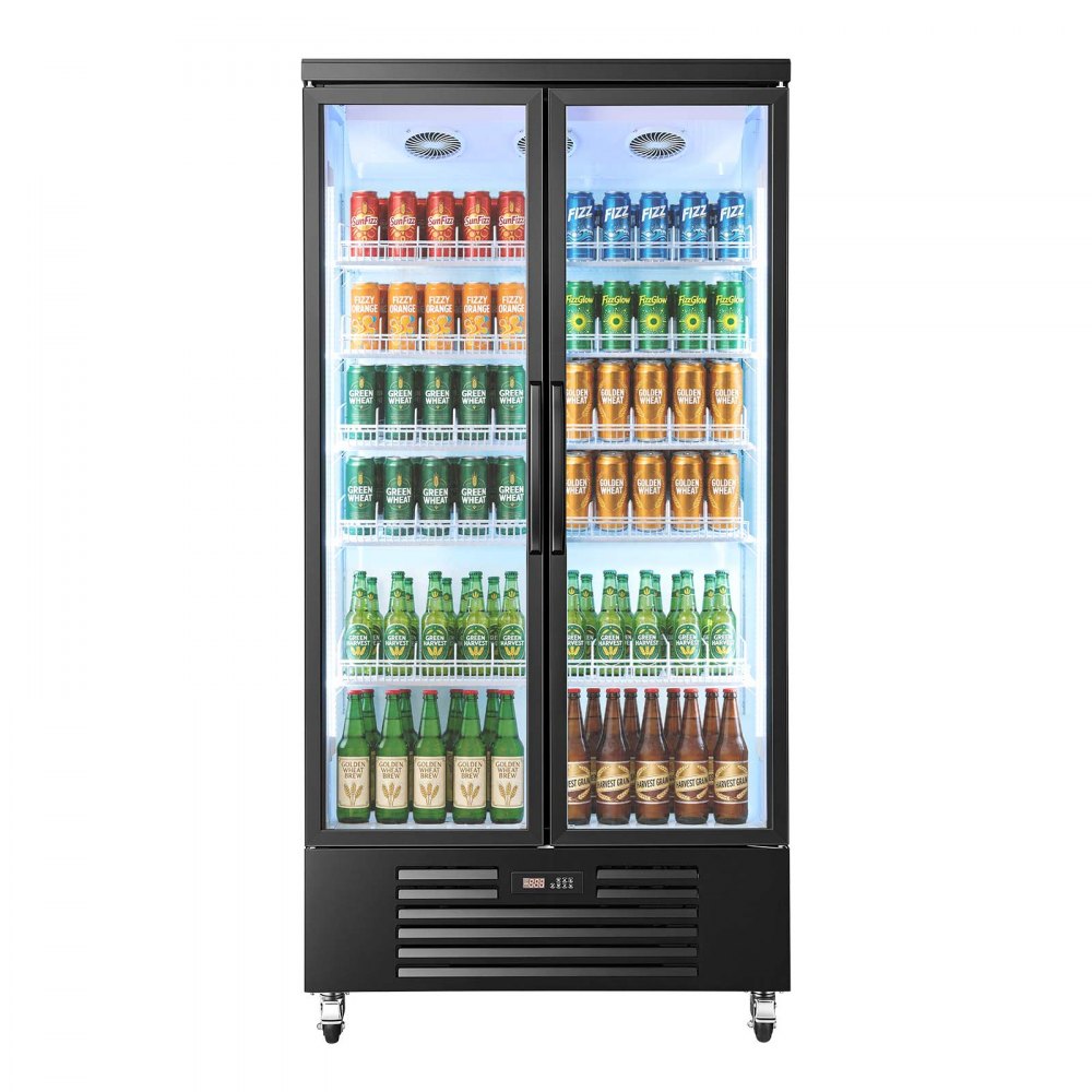 Vevor Beverage Refrigerator 24.9 Cu. Ft. 2-Door Commercial Merchandiser Cooler New