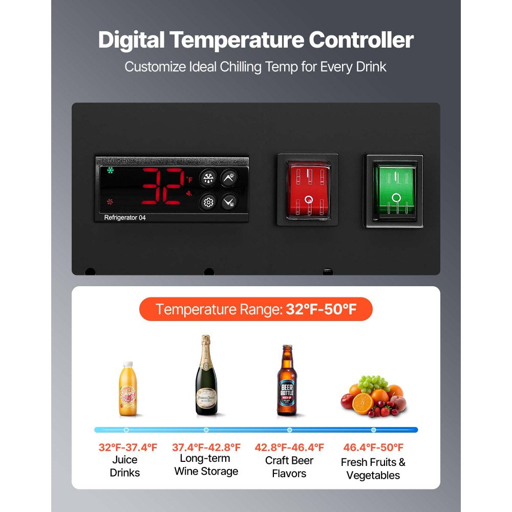 Vevor Beverage Refrigerator 29.3 Cu.Ft 2-Door Commercial Merchandiser Cooler New