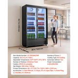 Vevor Beverage Refrigerator 29.3 Cu.Ft 2-Door Commercial Merchandiser Cooler New