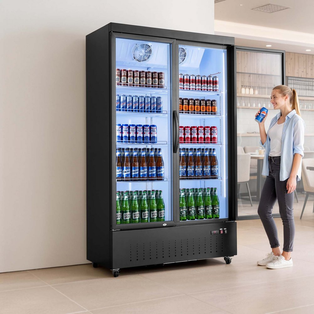 Vevor Beverage Refrigerator 29.3 Cu.Ft 2-Door Commercial Merchandiser Cooler New
