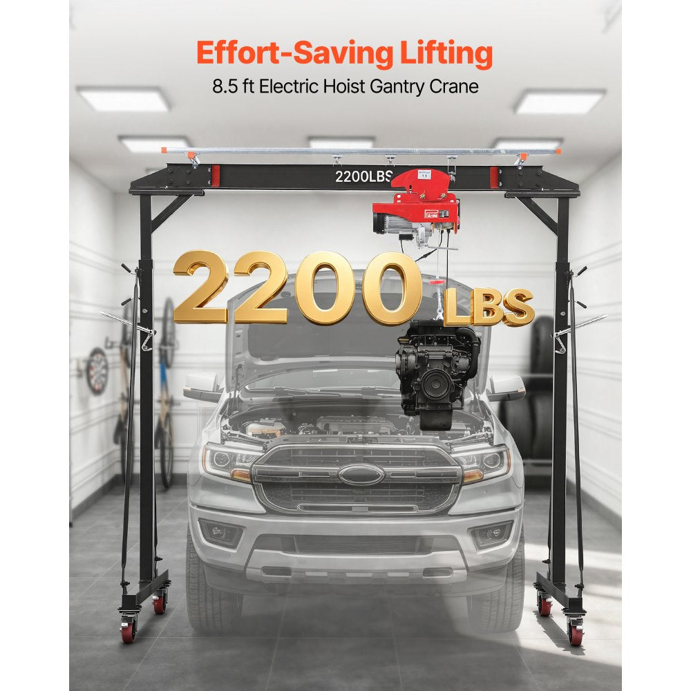 Vevor Gantry Crane Adjustable 2200 lbs Portable Shop Lift Hoist New