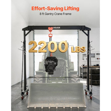 Vevor Gantry Crane Adjustable Portable Shop Lift Hoist 2200 lbs Frame Only New