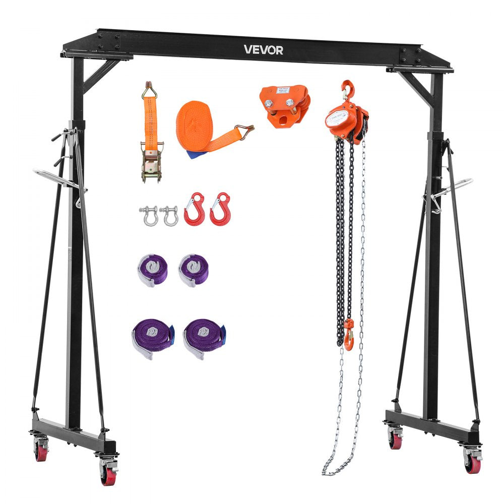 Vevor Gantry Crane Adjustable 2200 lbs Portable Shop Lift Hoist New
