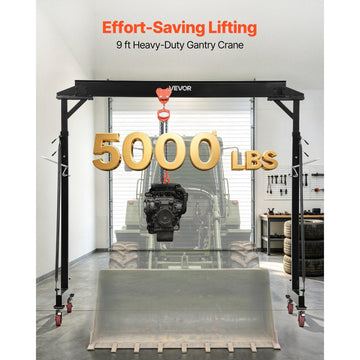 Vevor Gantry Crane Adjustable 5000 lbs Portable Shop Lift Hoist New