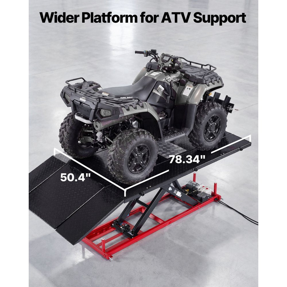 Vevor Motorcycle Lift Table Electric Hydraulic 1500 lbs ATV Dirt Bike Repair Stand New