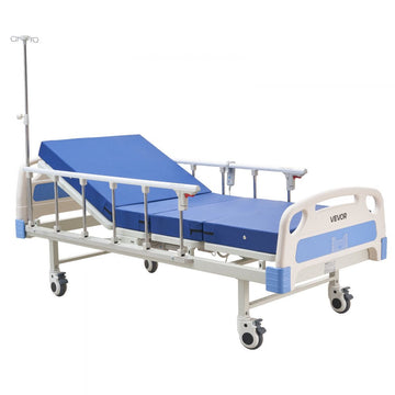 Vevor Hospital Bed Premium 2-Function Full Electric Medical Bed with Mattress and 5" Locking Casters New