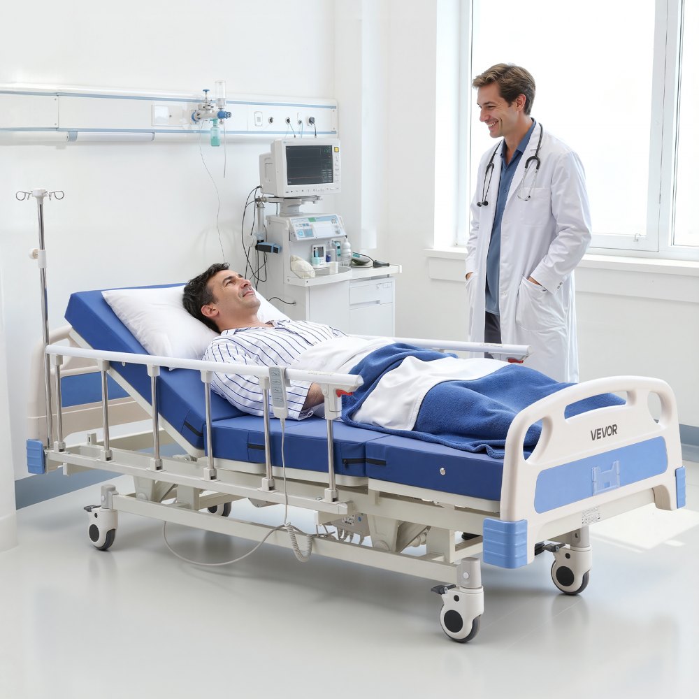 Vevor Hospital Bed Premium 3-Function Full Electric Medical Bed with Mattress 550 lbs New