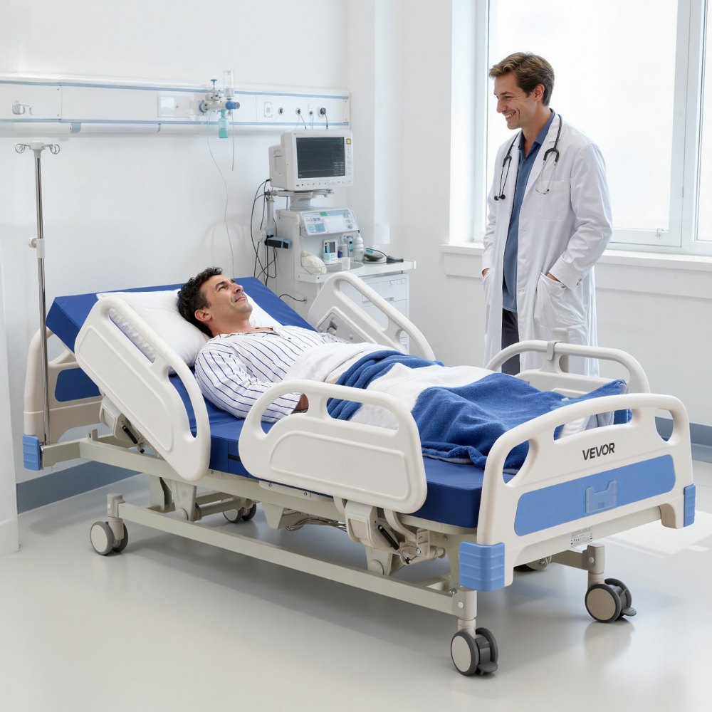 Vevor Hospital Bed Premium 5-Function Full Electric ICU Medical Bed with Mattress New