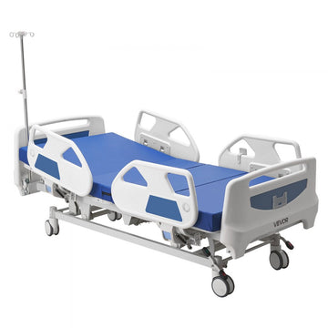 Vevor Hospital Bed Premium 5-Function Full Electric ICU Medical Bed with Trendelenburg, Reverse Trendelenburg & 5" Casters New