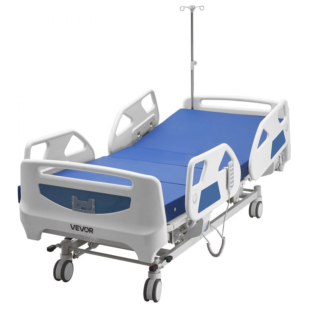 Vevor Hospital Bed Premium 5-Function Full Electric ICU Medical Bed with Trendelenburg, Reverse Trendelenburg & 5" Casters New