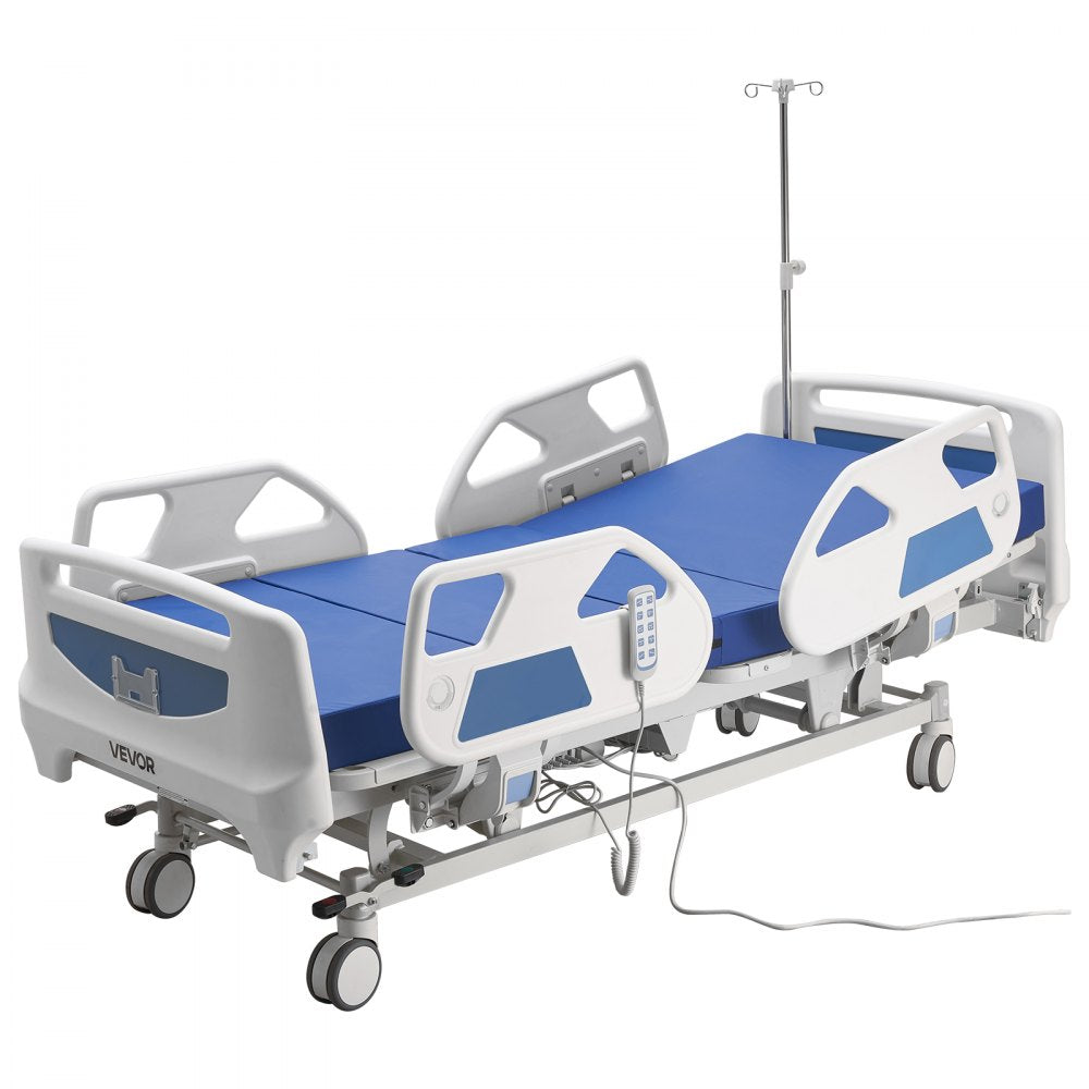 Vevor Hospital Bed Premium 5-Function Full Electric ICU Medical Bed with Trendelenburg, Reverse Trendelenburg & 5" Casters New
