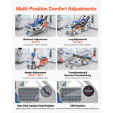 Vevor Hospital Bed Premium 5-Function Full Electric ICU Medical Bed with Cardiac Chair, CPR, Trendelenburg & Reverse Trendelenburg New