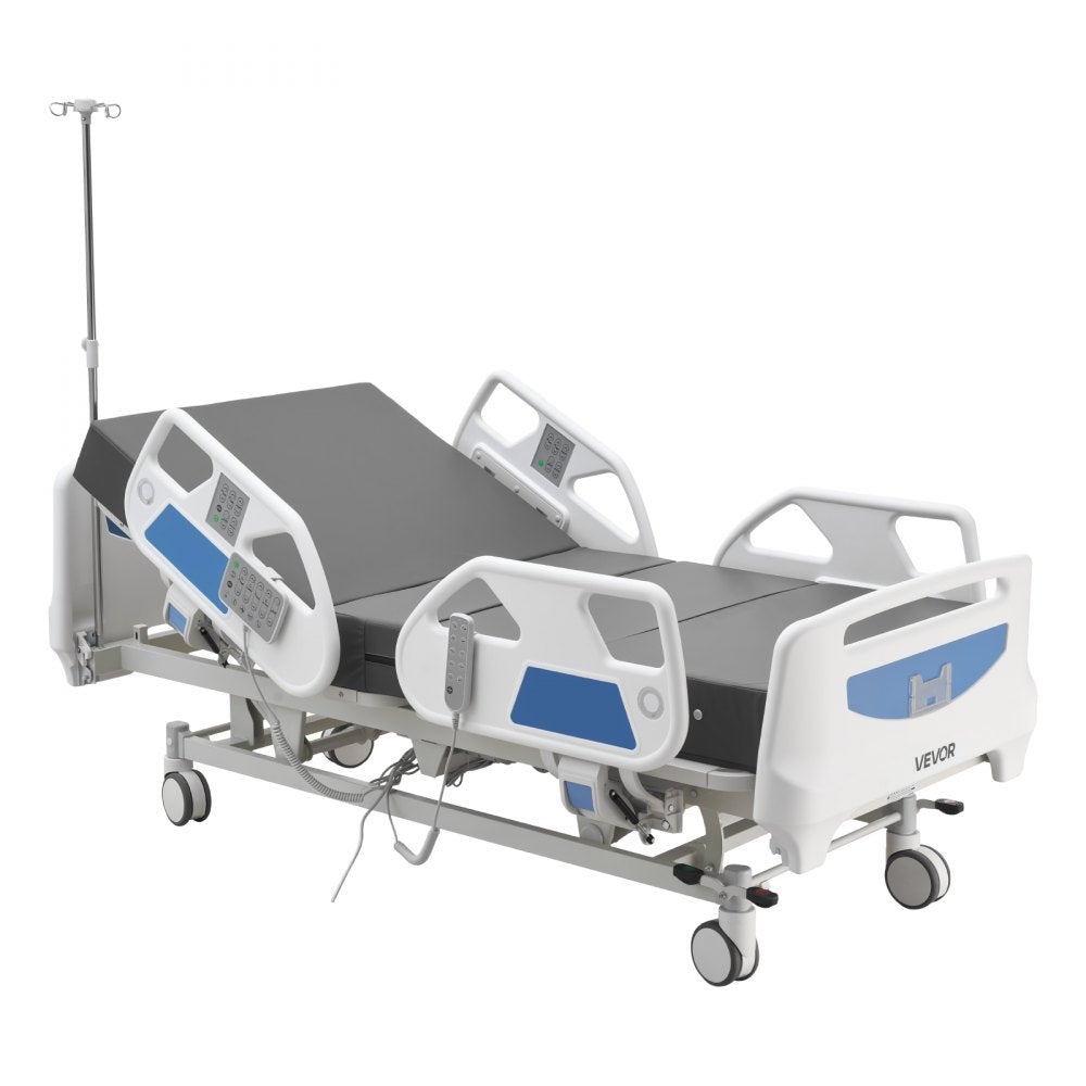 Vevor Hospital Bed Premium 5-Function Full Electric ICU Medical Bed with Cardiac Chair, CPR, Trendelenburg & Reverse Trendelenburg New