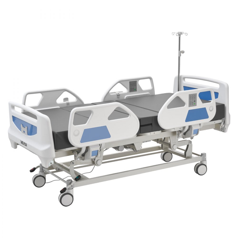 Vevor Hospital Bed Premium 5-Function Full Electric ICU Medical Bed with Cardiac Chair, CPR, Trendelenburg & Reverse Trendelenburg New