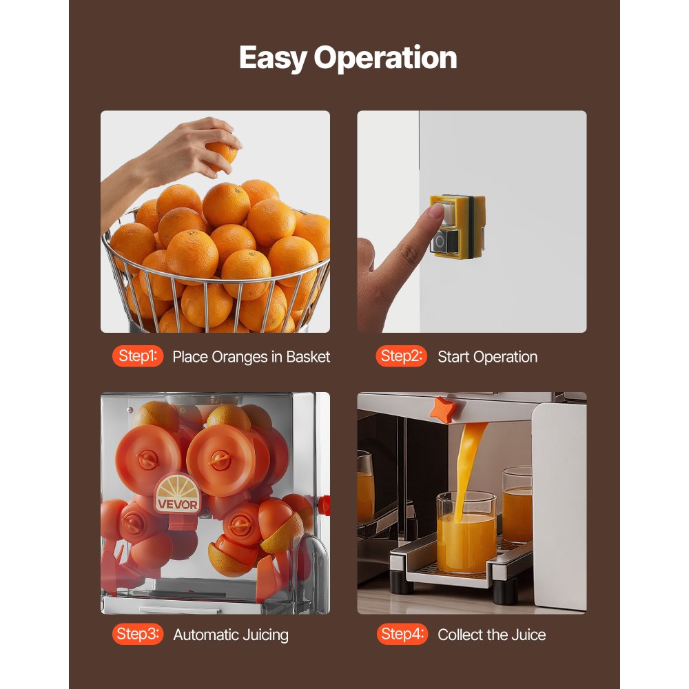 Vevor Commercial Orange Juicer Automatic Electric Citrus Squeezer New