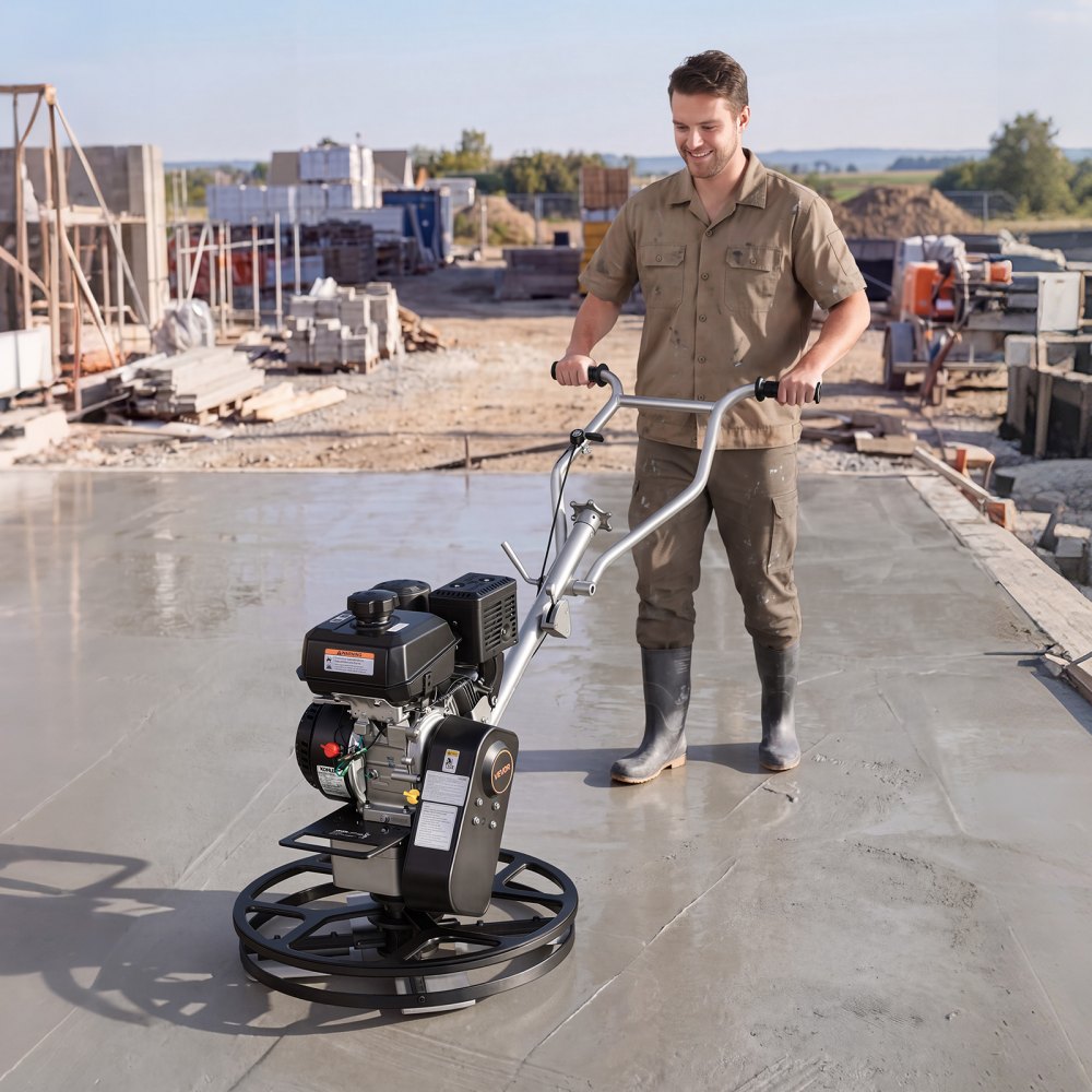 Vevor Power Trowel 24" Concrete Finishing Machine with Float Pan, 7 HP Kohler Engine, 4 Blades, Adjustable Pitch, Gas-Powered Walk-Behind New