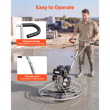 Vevor Power Trowel 38" Concrete Finishing Machine with Float Pan New