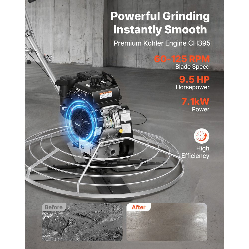 Vevor Power Trowel 46" Concrete Finishing Machine with Float Pan New