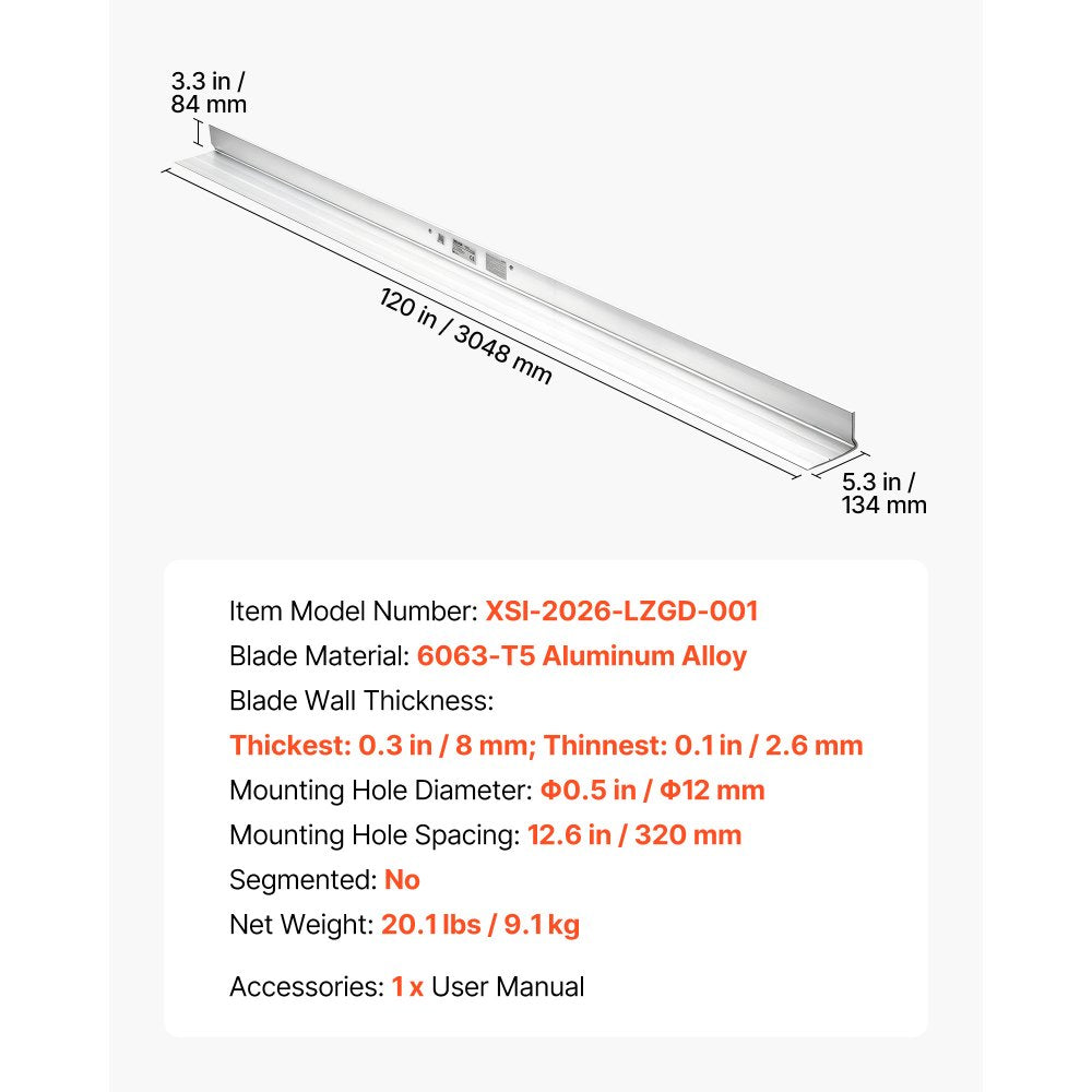 Vevor Concrete Screed Blade 10' Aluminum Alloy Leveling Tool New