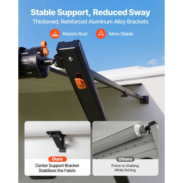 Vevor Manual Retractable RV Awning Complete Kit 14.12' Gradient Black New